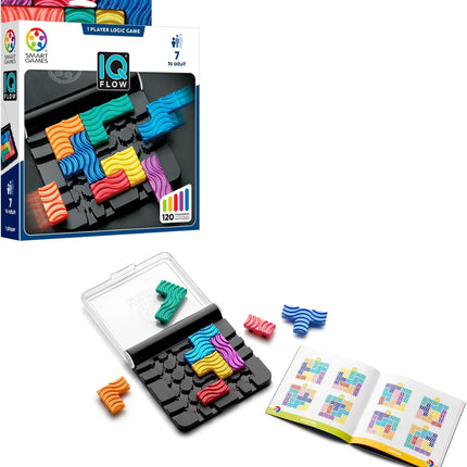 IQ Flow Travel Logic Sliding Puzzle Game with 120 Challenges Ages 7+