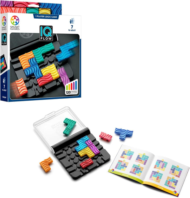 IQ Flow Travel Logic Sliding Puzzle Game with 120 Challenges Ages 7+