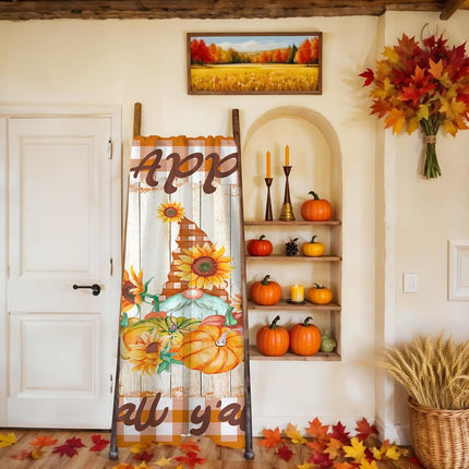 Soft Fall Throw Blanket 50x60, Pumpkin & Gnome Design for Couch Sofa or Travel