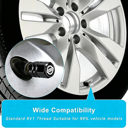 4 Pack Black Aluminum Tire Valve Stem Caps for Honda Car Wheels Dustproof Covers