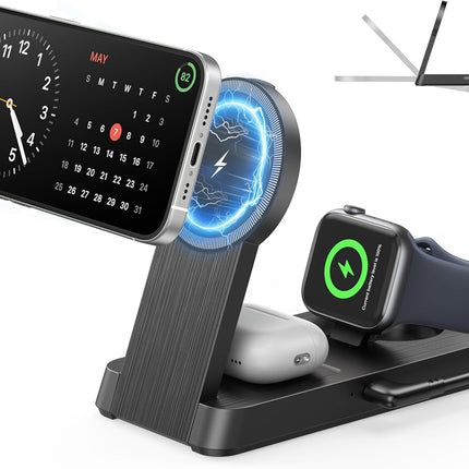 3-in-1 Magnetic Wireless Charger – Foldable iPhone, Apple Watch & AirPods