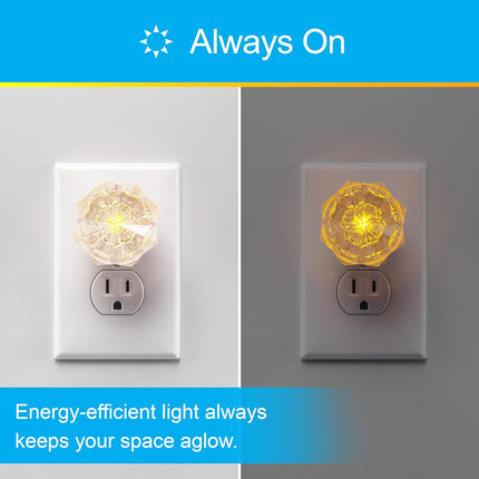 SleepLite Plug-In Night Light 2 Pack, Amber 2200K, Always On, UL Certified