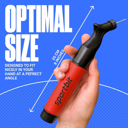 Ball Pump for Sports Balls with Push & Pull Inflation System and 5 Needles