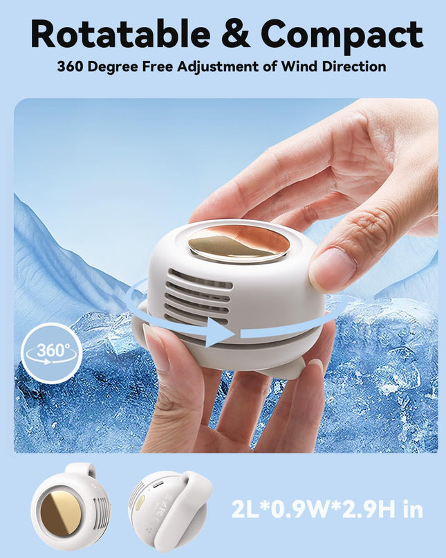 Portable Bladeless Fan – Small Clip-On Fan for Shirt, Waist, Travel & Office