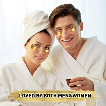 24K Gold Eye Patches 50 Pack Anti Aging Under Eye Masks for Dark Circles