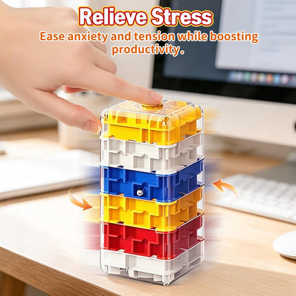 2 in 1 Fidget Spinner Maze Cube 3D Brain Teaser Puzzle Toy 7 Levels