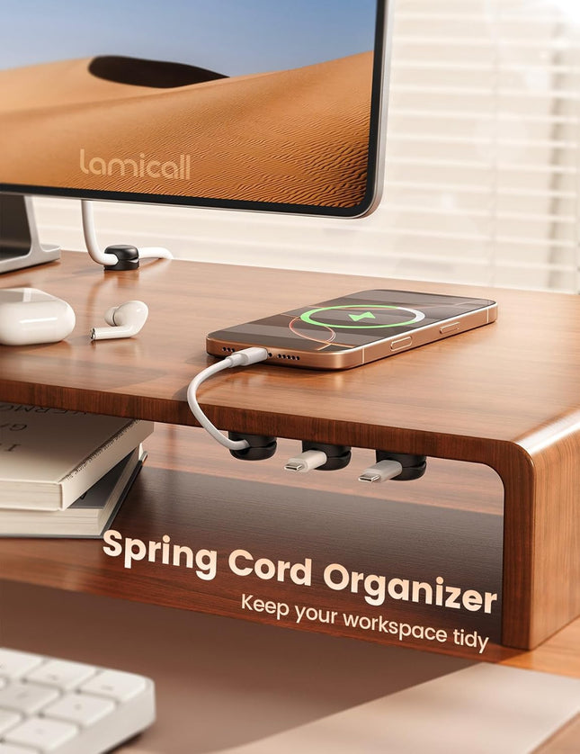 6-Pack Cable Clips – Spring Cord Organizer for Desk & Nightstand Charging