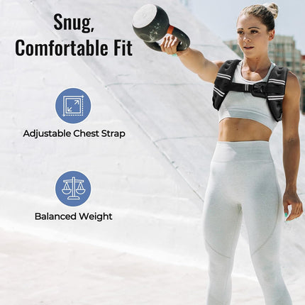Weighted Vest for Men Women 6-30lb Adjustable Training & Running Vest