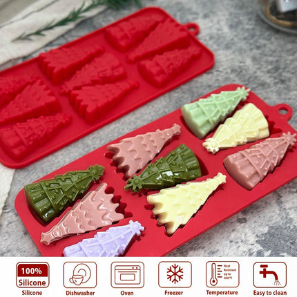 2PCS Christmas Tree Silicone Molds – Chocolate, Candy, Candle & Resin Baking Mold