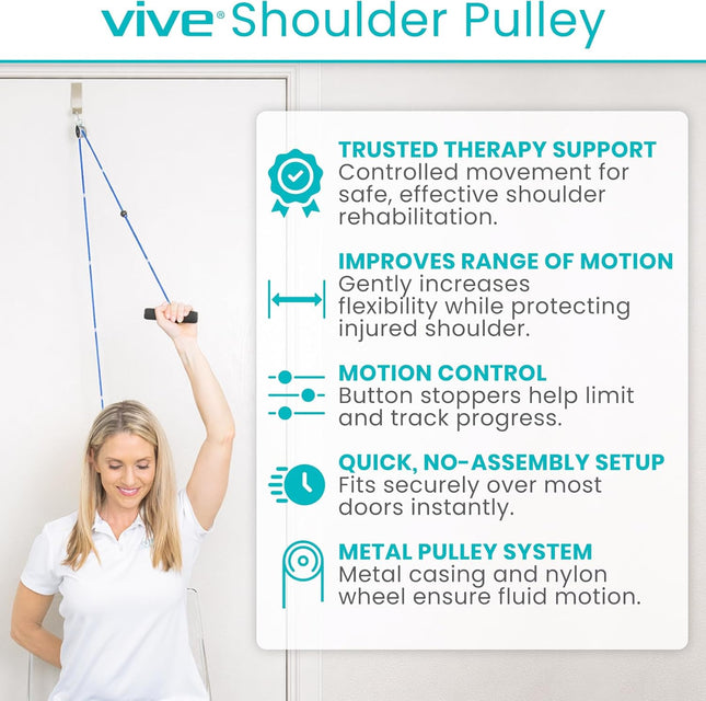 Shoulder Pulley for Physical Therapy Rotator Cuff Rehab Door Exercise