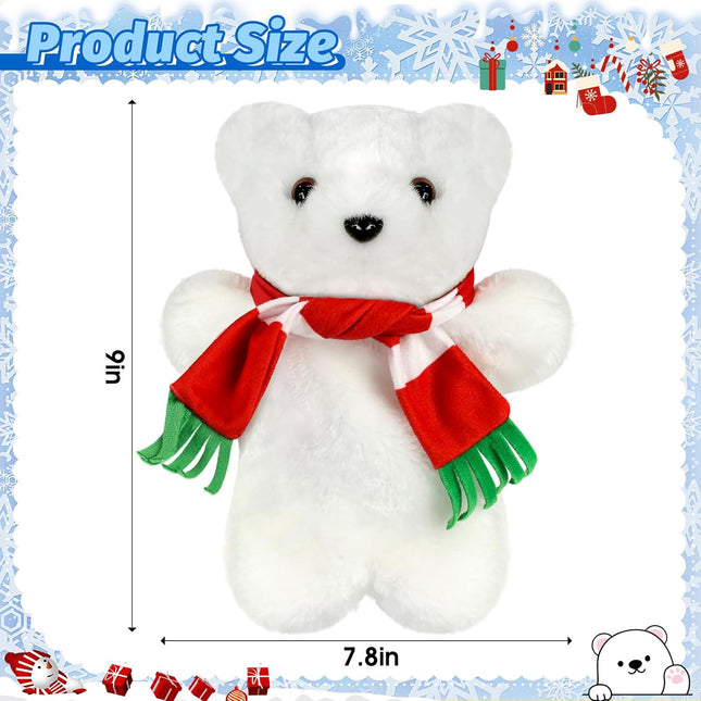 Cute 9in Polar Bear Tree Topper – Xmas Plush Decor for Home & Party