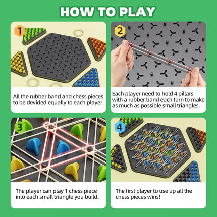 Chain Triangle Strategy Game 2-4 Player Family Board Game for All Ages
