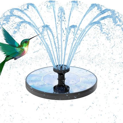 Upgraded Solar Water Fountain – 6 Nozzles, Floating Pump for Bird Bath & Garden