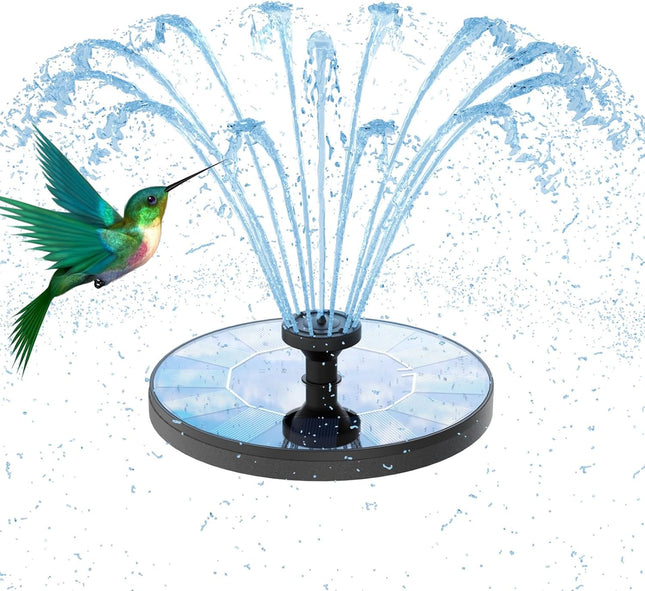 Upgraded Solar Water Fountain – 6 Nozzles, Floating Pump for Bird Bath & Garden