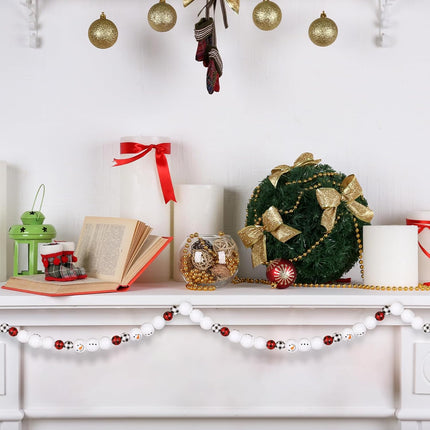 120 PCS Christmas Wooden Beads for DIY Crafts Snowman Ornaments