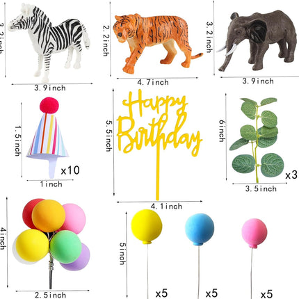 Safari Animal Cake Toppers – Jungle Themed Party Decorations for Birthday & Baby Shower