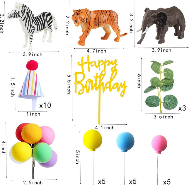 Safari Animal Cake Toppers – Jungle Themed Party Decorations for Birthday & Baby Shower