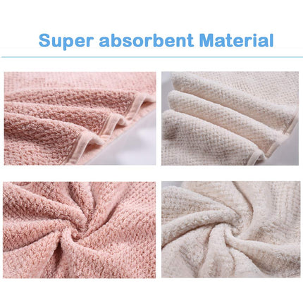 2 Pack Microfiber Hair Towel Wrap Quick Dry Turban with Button Pink Beige