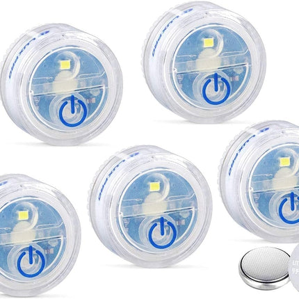 5-Pack Waterproof Micro LED Puck Lights – Battery Powered Tap Lights