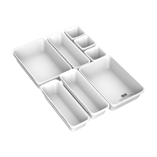 8 Piece Hartmann Drawer Organizer Set Adjustable Storage Compartments
