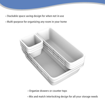 8 Piece Hartmann Drawer Organizer Set Adjustable Storage Compartments