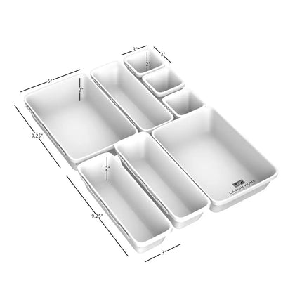8 Piece Hartmann Drawer Organizer Set Adjustable Storage Compartments