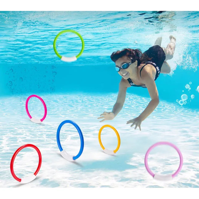 8 Pcs Dive Rings Pool Toys Colorful Underwater Training Rings for Kids