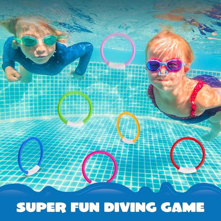 8 Pcs Dive Rings Pool Toys Colorful Underwater Training Rings for Kids
