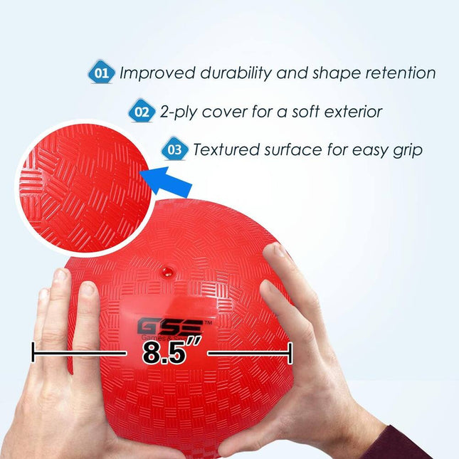 8.5" Inflatable Playground Balls – Kickball, Dodgeball & Four Square Set