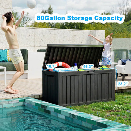 Outdoor Patio Storage Deck Box – Resin Lockable Garden Storage