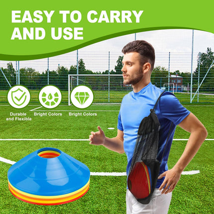 Football Training Cones 25/50/100Pcs with Carry Bag for Indoor Outdoor