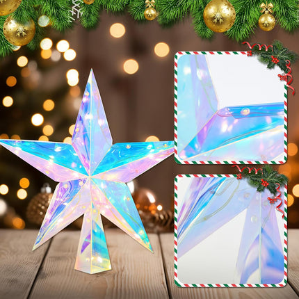 LED Christmas Tree Topper Star 11.8" – Multicolor Lighted Xmas Decor