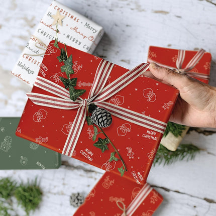 3-Pack Christmas Wrapping Paper Rolls – Elegant & Cute Holiday Gift Wrap