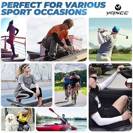 4 Pairs Cooling UV Sun Protection Arm Sleeves Sports Compression Golf Basketball