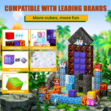 Magnetic Blocks 120PCS – Build Magic Portal STEM Toy for Kids 3+