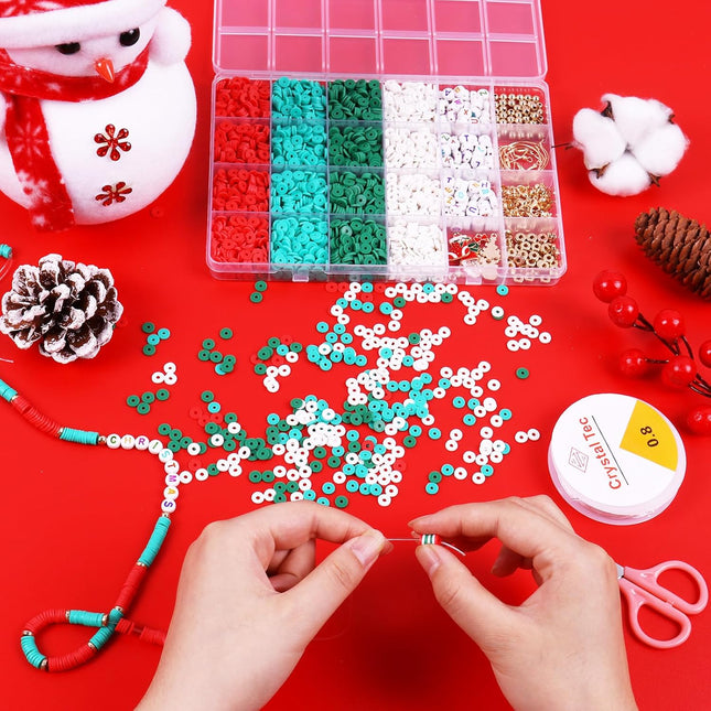 3500 PCS Christmas Clay Beads Kit – DIY Jewelry, Bracelets & Charms