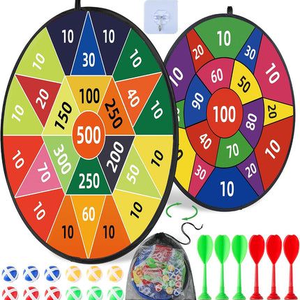 29-Inch Sticky Dart Board Game for Kids with 12 Sticky Balls, 6 Darts and Storage Bag
