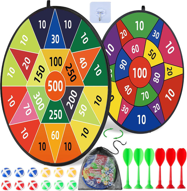 29-Inch Sticky Dart Board Game for Kids with 12 Sticky Balls, 6 Darts and Storage Bag