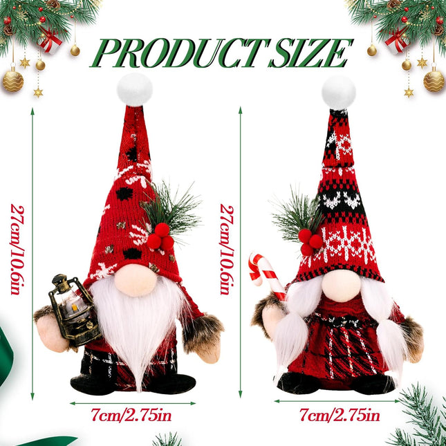 2 PCS Small Christmas Gnomes – Handmade Scandinavian Tomte Plush Decor
