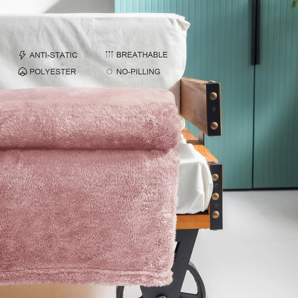 Extra Large Fuzzy Throw Blanket 50x70 – Cozy & Warm, Pink, Couch & Bed