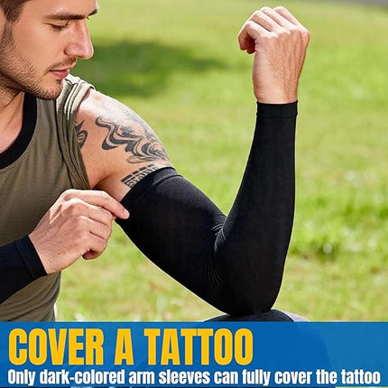 4 Pairs UV Protection Arm Sleeves Cooling Compression Tattoo Cover Men Women
