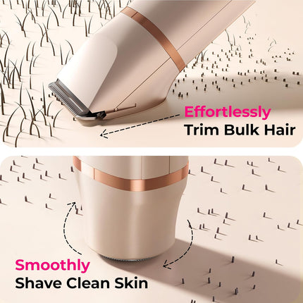 Waterproof Bikini Trimmer for Women Painless Body Hair Remover Razor
