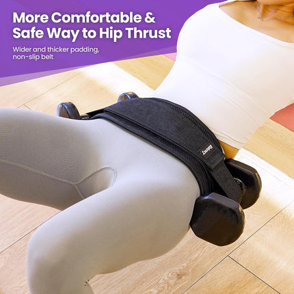 Hip Thrust Belt for Dumbbells Kettlebells Heavy Duty Non-Slip Padded Booty Belt