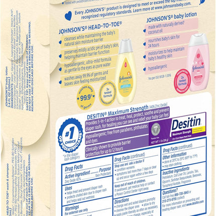 Baby Care Essentials Gift Set, Body Lotion & Zinc Oxide Diaper Rash Paste, 3-Piece