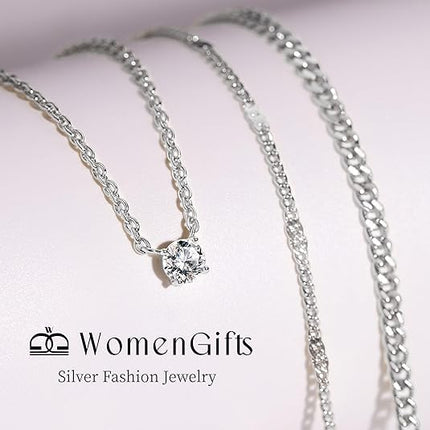 Women Layered Gold Necklace Set 14K Plated Dainty Choker Cuban Chain Stack