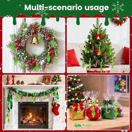 30PCS Christmas Beaded Ornament Kit – Tree, Candy Cane & Green Ornaments for Adults