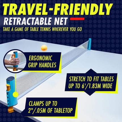 Ping Pong Paddle Set with Net, Balls & Carry Case, Table Tennis Rackets for All