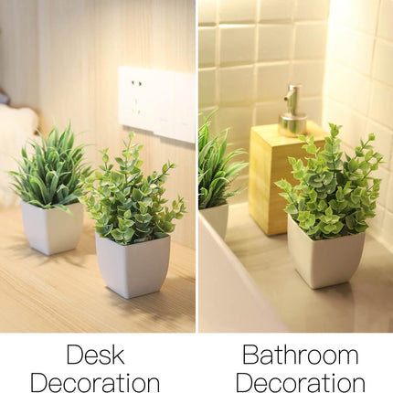 2-Pack Artificial Potted Plants for Desk, Home, Laundry Room, and Bathroom