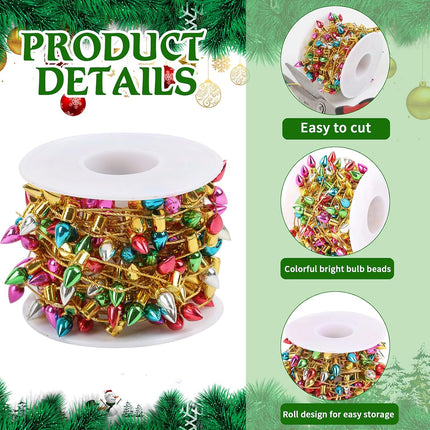 Mini Dollhouse Christmas Lights – 2 Rolls Fake String Lights for Fairy Crafts