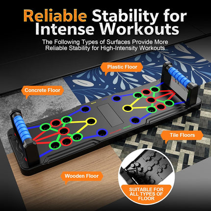Solid Push-Up Board 15-in-1: Full-Body Home Workout for Chest, Arms & Fat Burn